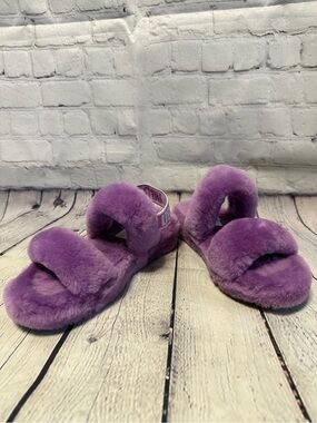 UGG Purple Fuzzy Slide Slippers